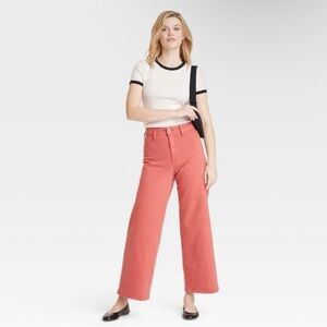 Women's High-Rise Sailor Wide Leg Ankle Jeans Universal Thread™ Light Red